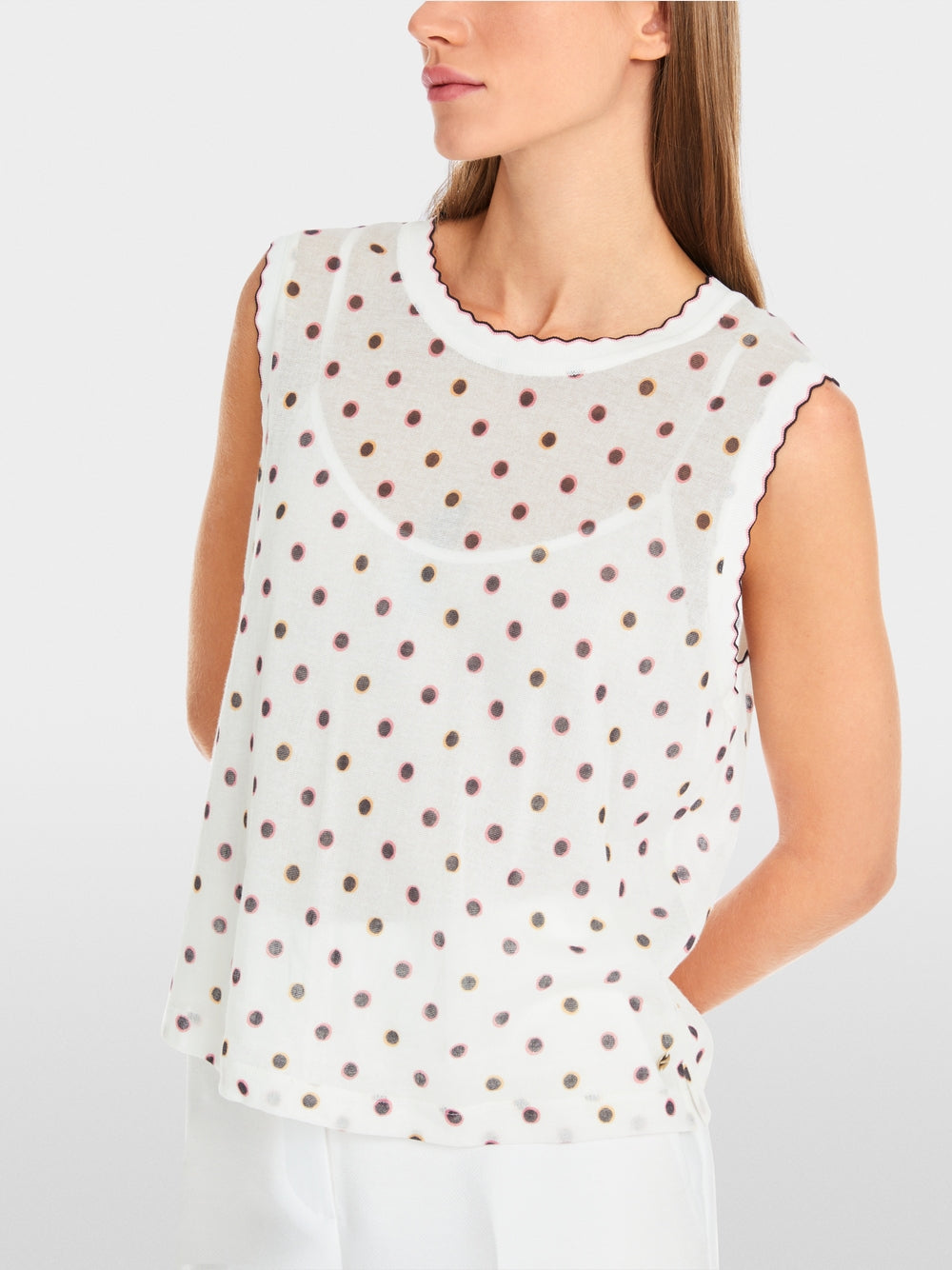 Knitted in Germany Top with Polka Dots