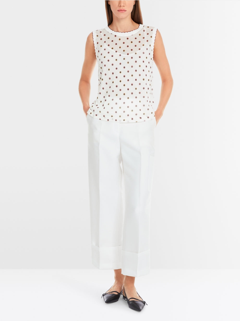 Knitted in Germany Top with Polka Dots