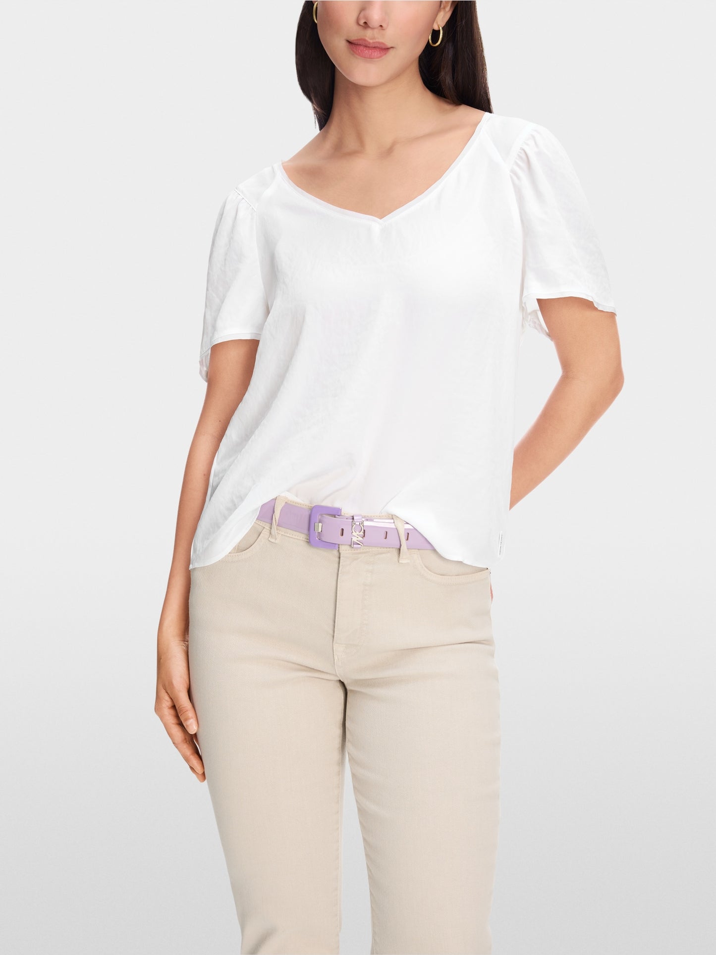 Slip-on blouse with ruffle details