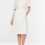 Calf-length dress with drawstring