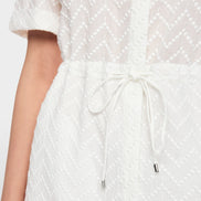 Calf-length dress with drawstring