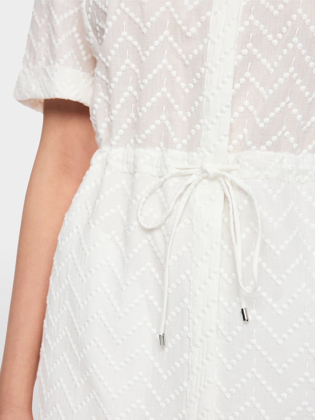 Calf-length dress with drawstring