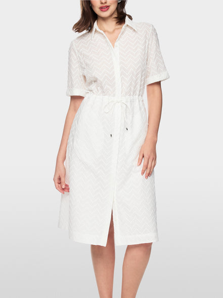 Calf-length dress with drawstring