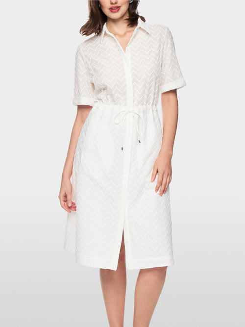 Calf-length dress with drawstring