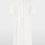 Calf-length dress with drawstring