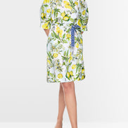 Print dress with Carmen neckline
