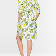 Print dress with Carmen neckline