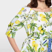 Print dress with Carmen neckline