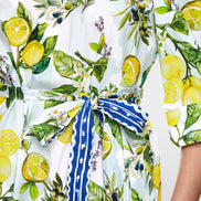 Print dress with Carmen neckline
