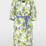Print dress with Carmen neckline
