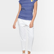 Striped shirt with lemon appliqué