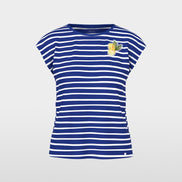 Striped shirt with lemon appliqué
