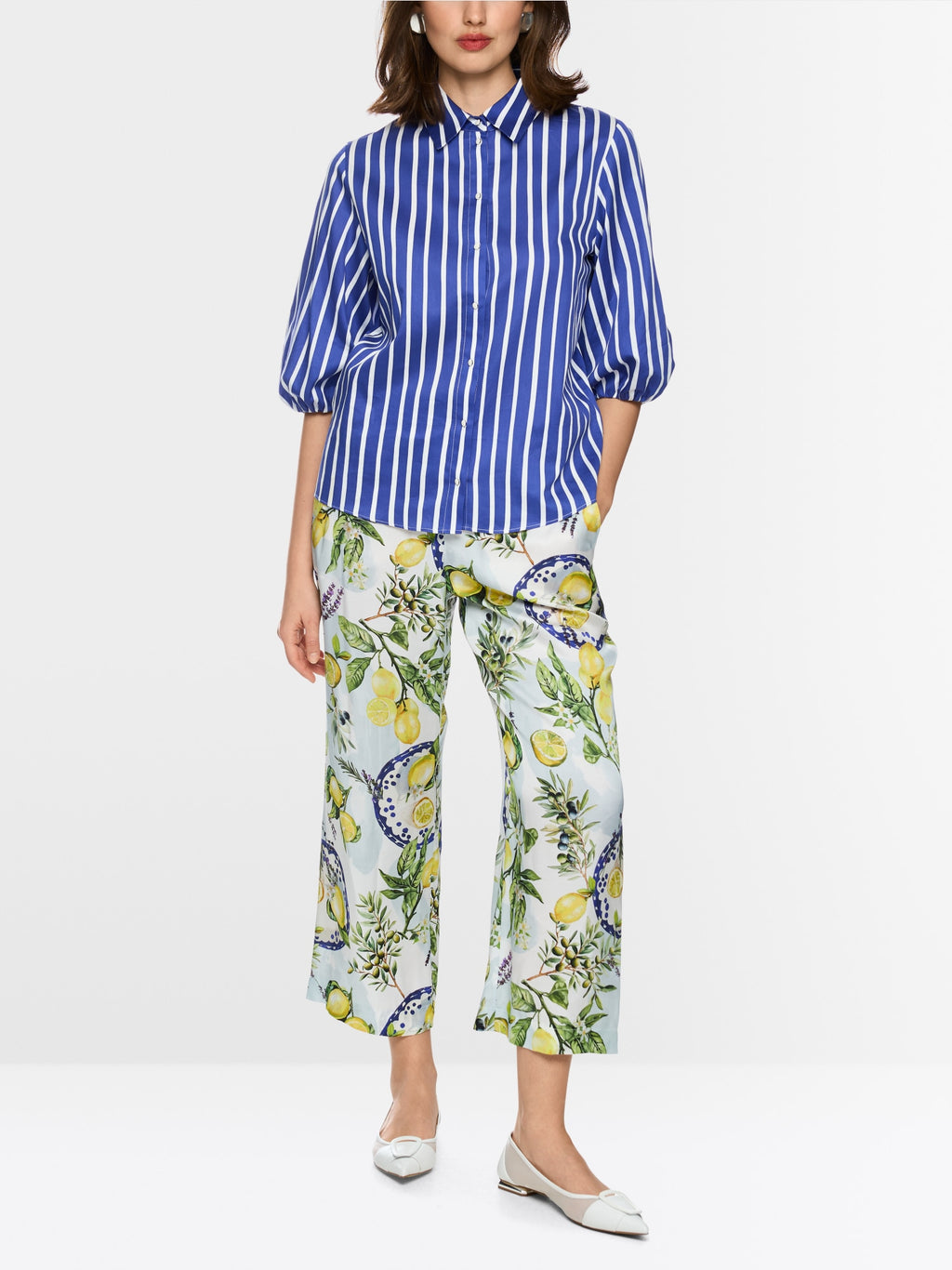 Striped cotton shirt blouse