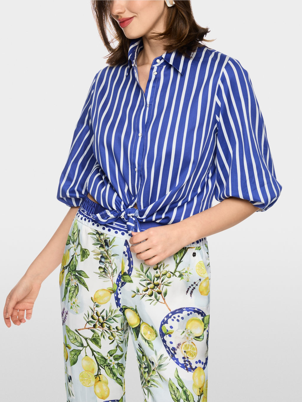 Striped cotton shirt blouse