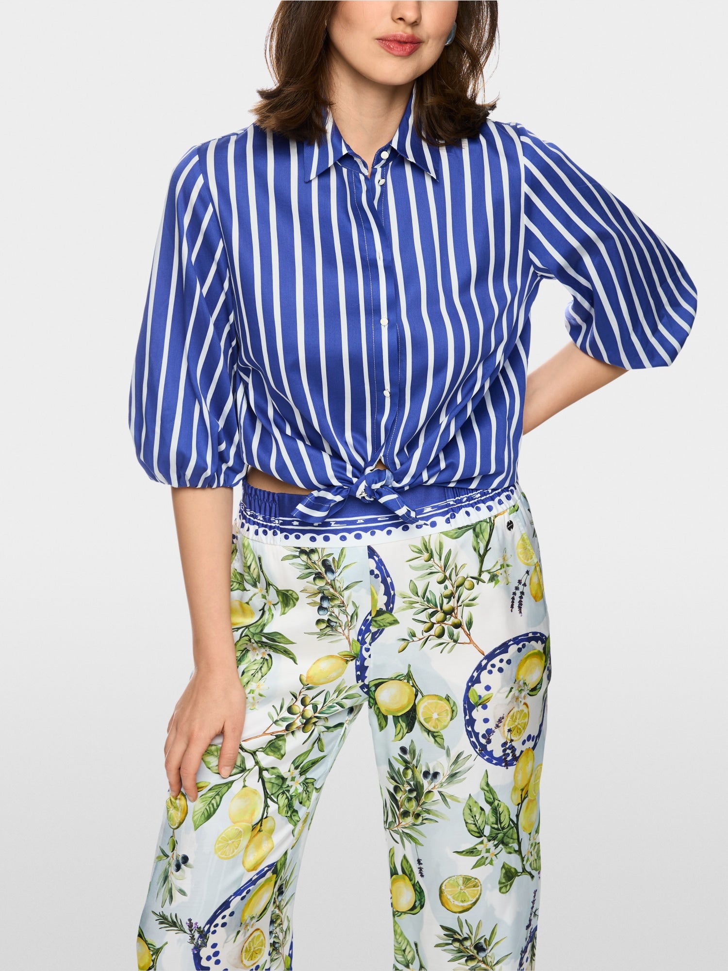 Striped cotton shirt blouse