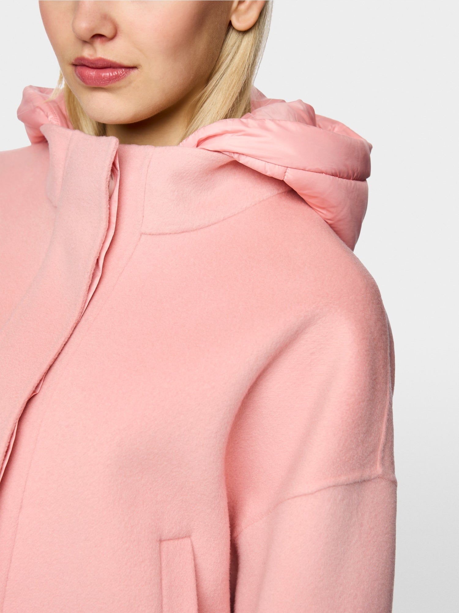 Wool jacket with hood