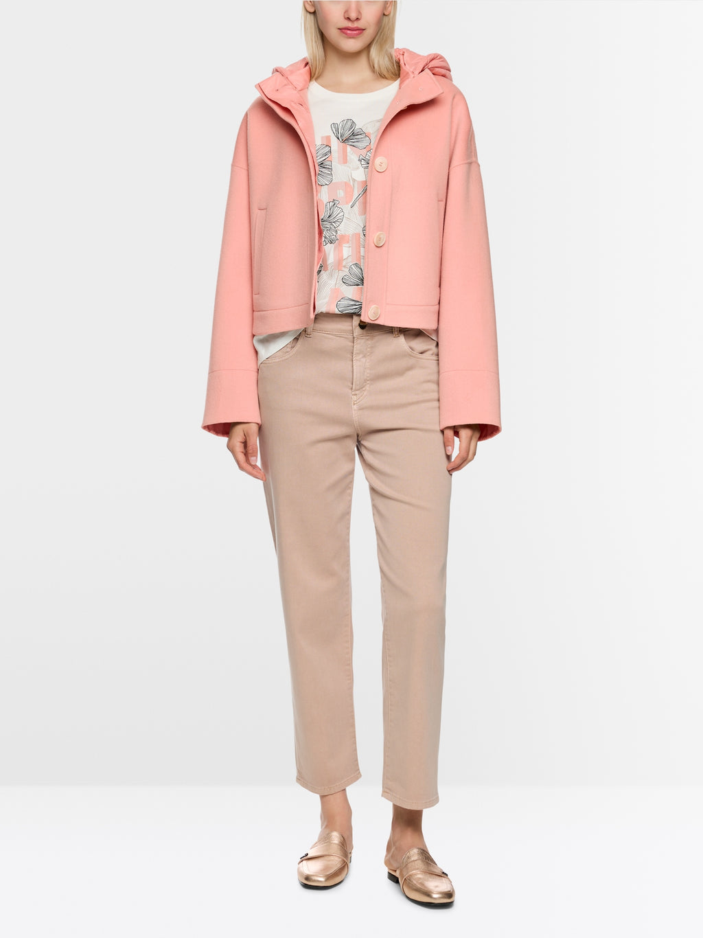 Wool jacket with hood