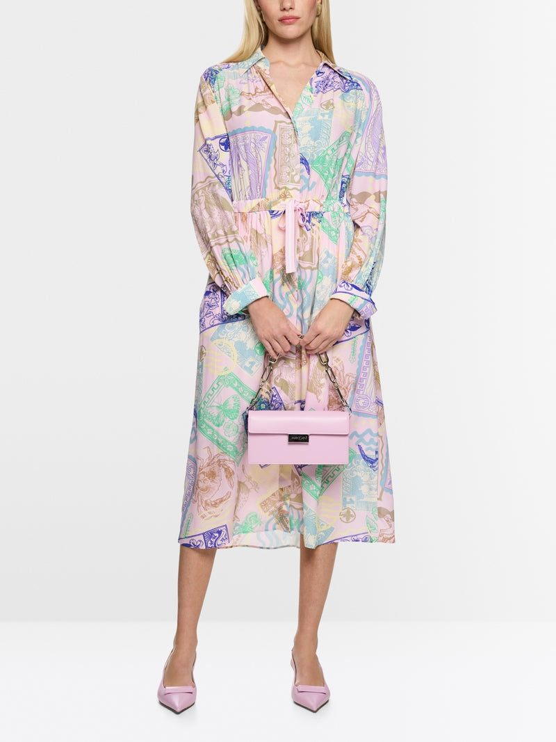 Midi dress with stamp print