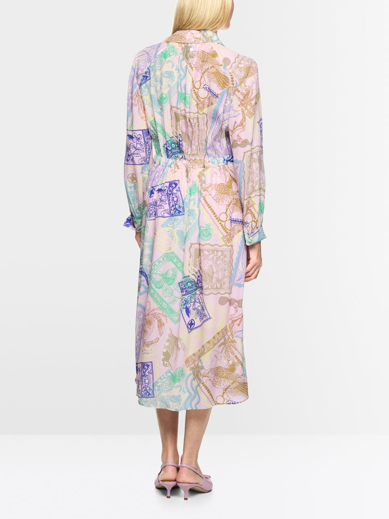 Midi dress with stamp print