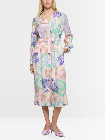 Midi dress with stamp print