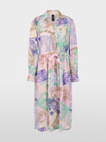 Midi dress with stamp print