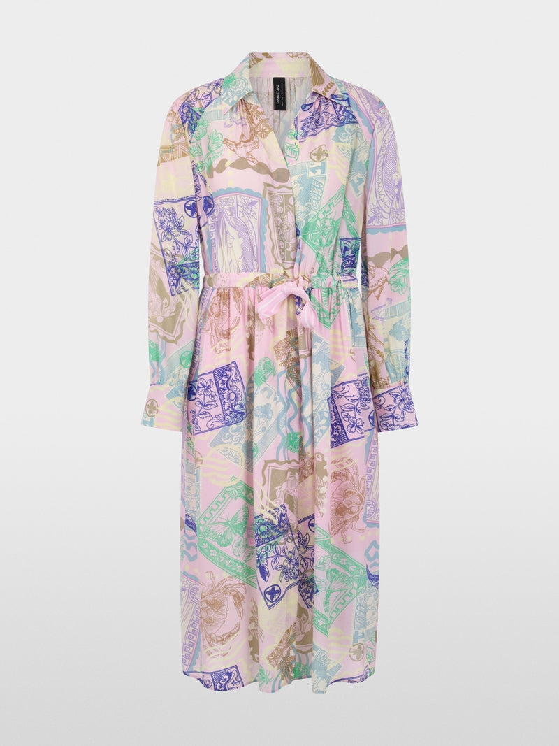 Midi dress with stamp print