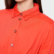 Linen blend mini dress