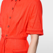 Linen blend mini dress