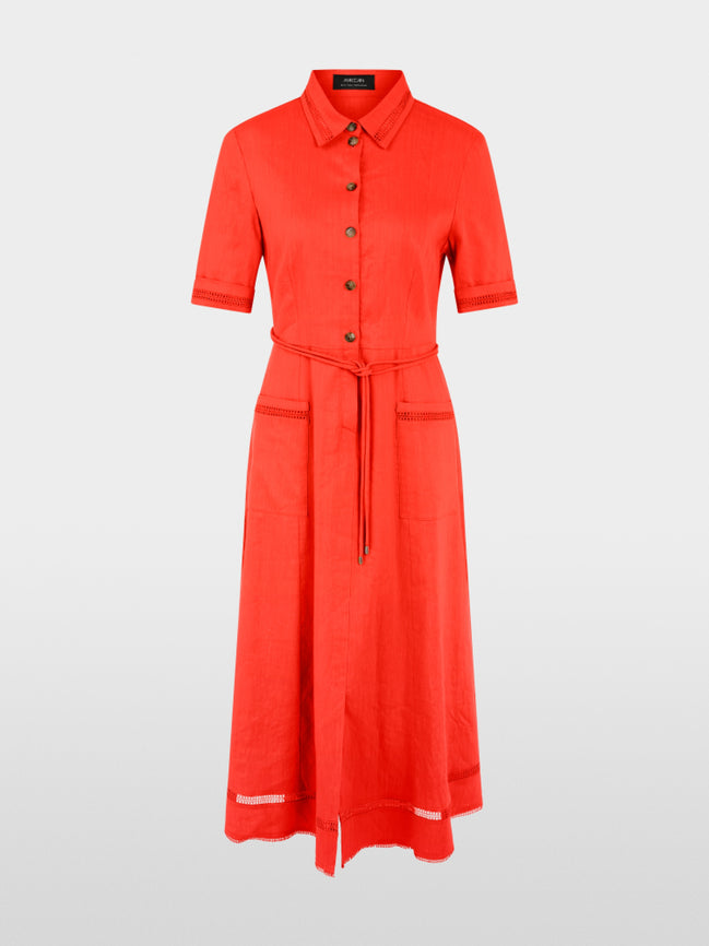 Linen blend mini dress