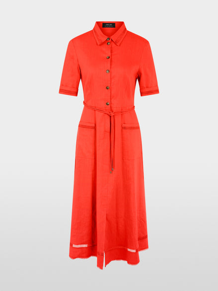 Linen blend mini dress