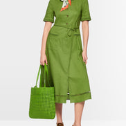 Linen blend mini dress