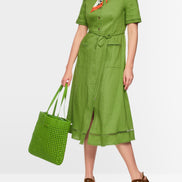 Linen blend mini dress