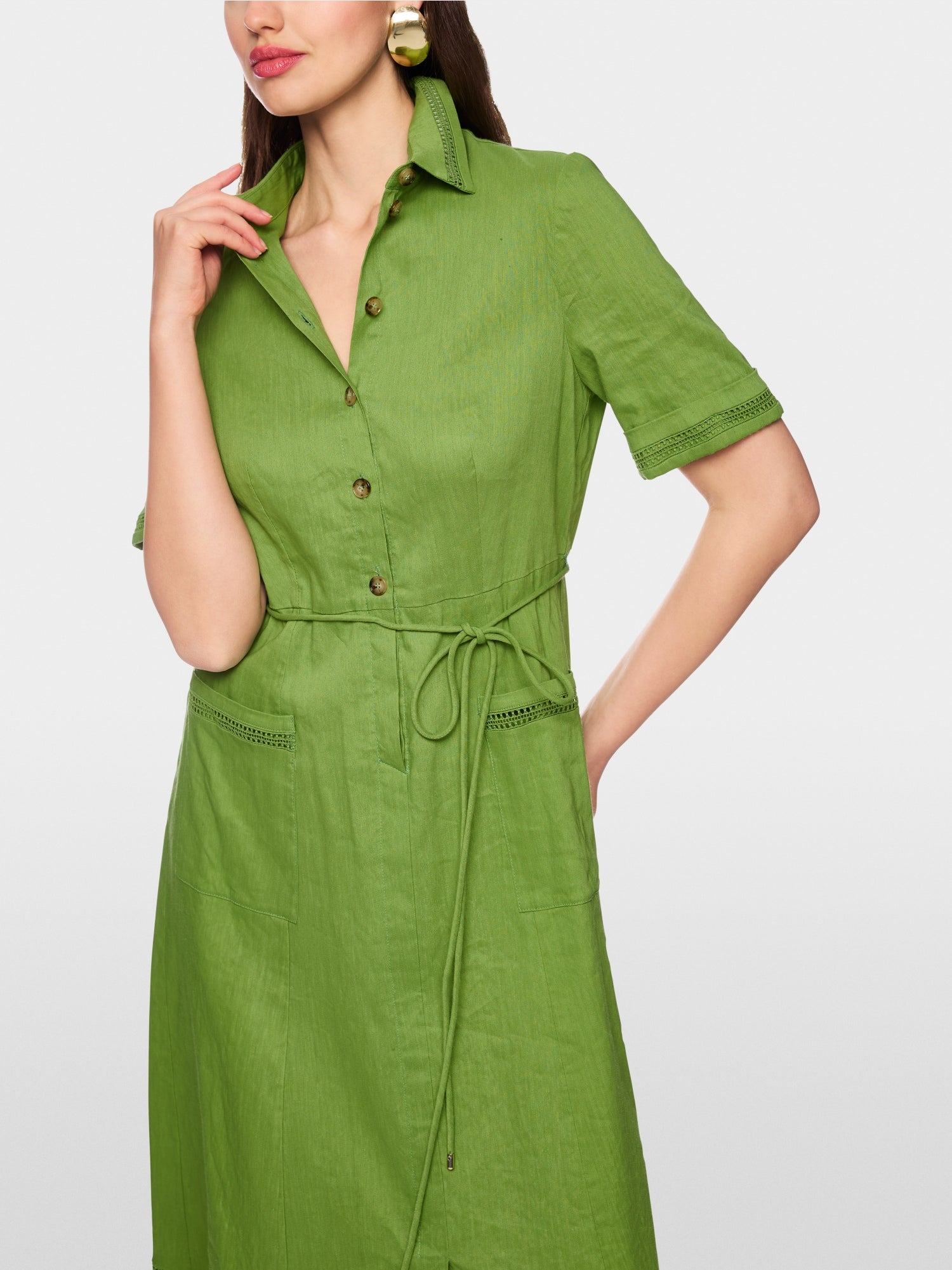 Linen blend mini dress