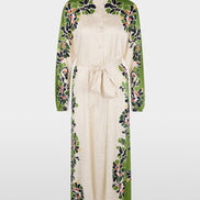 Maxi dress with stylized flowers