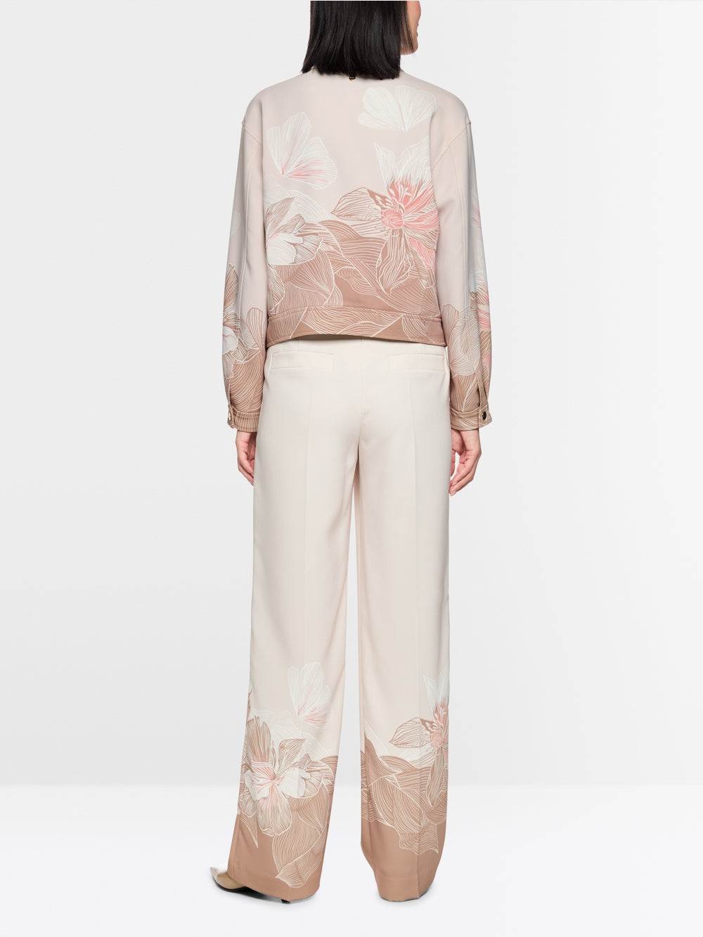 Jacket with print and shirt collar