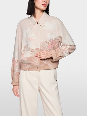 Jacket with print and shirt collar