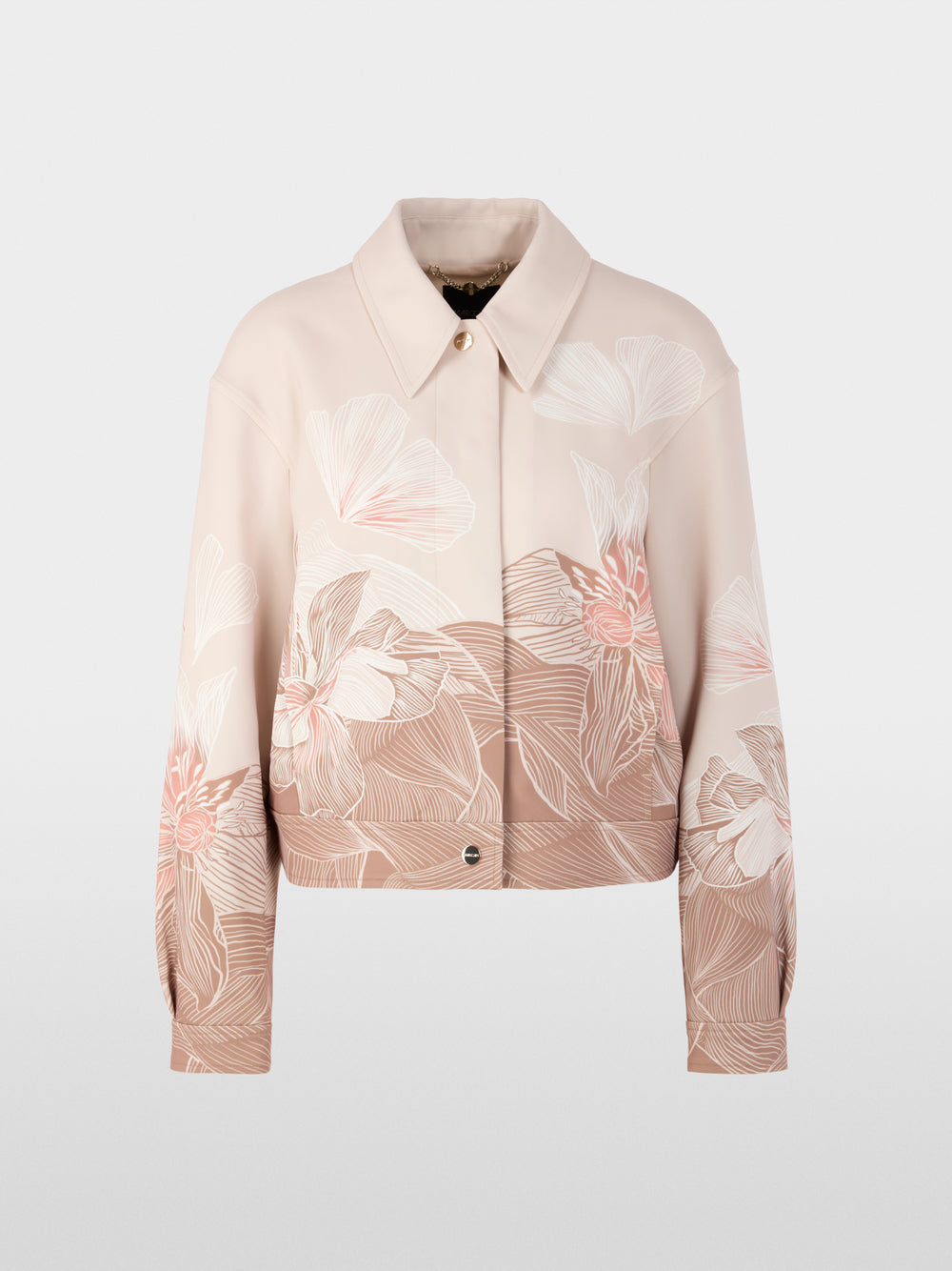 Jacket with print and shirt collar