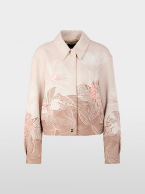 Jacket with print and shirt collar