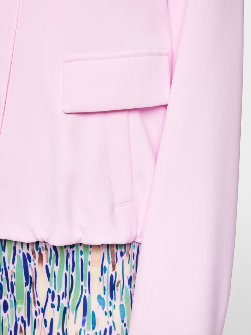 Jacket with small stand-up collar