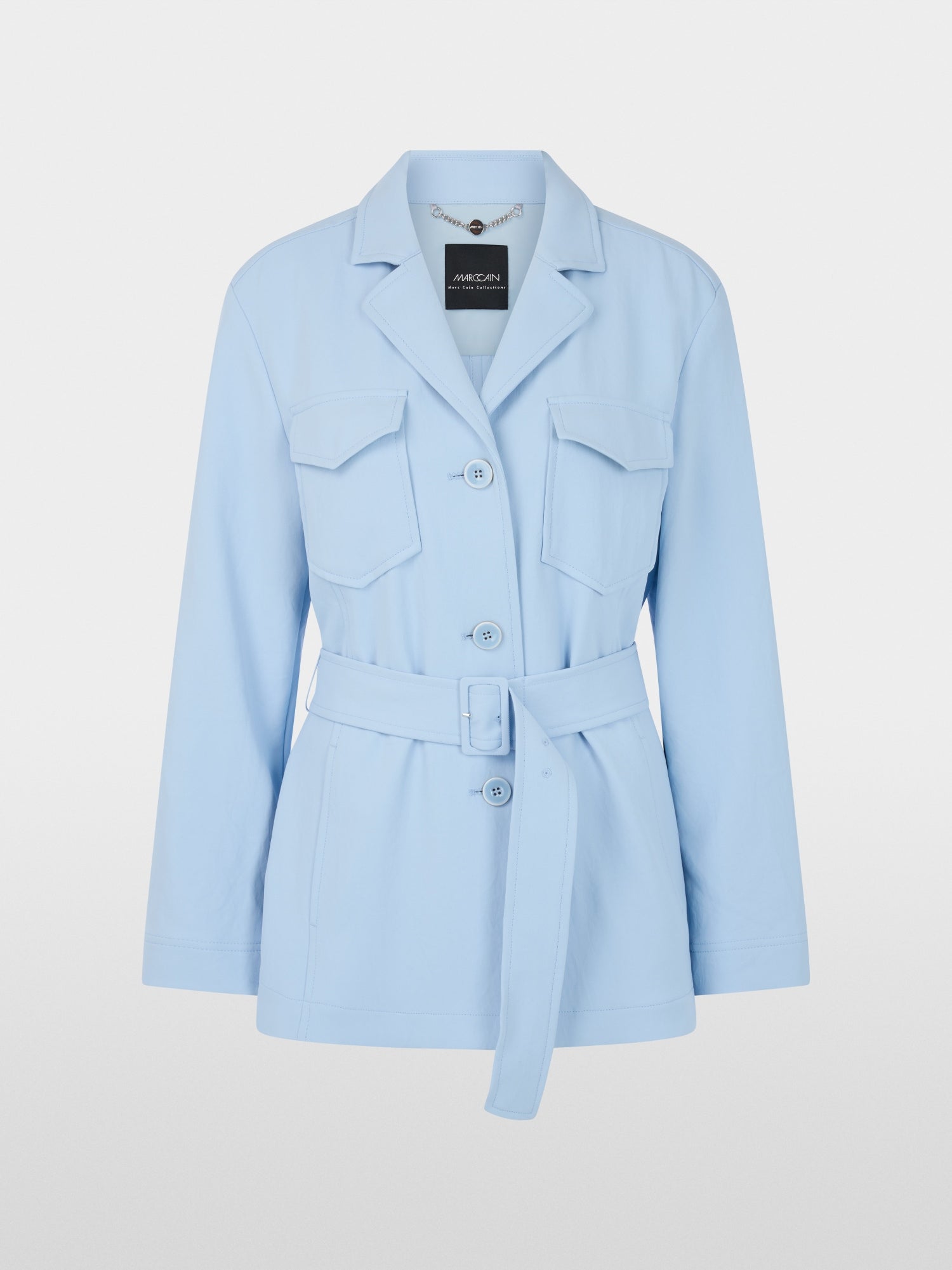 Caban jacket with belt