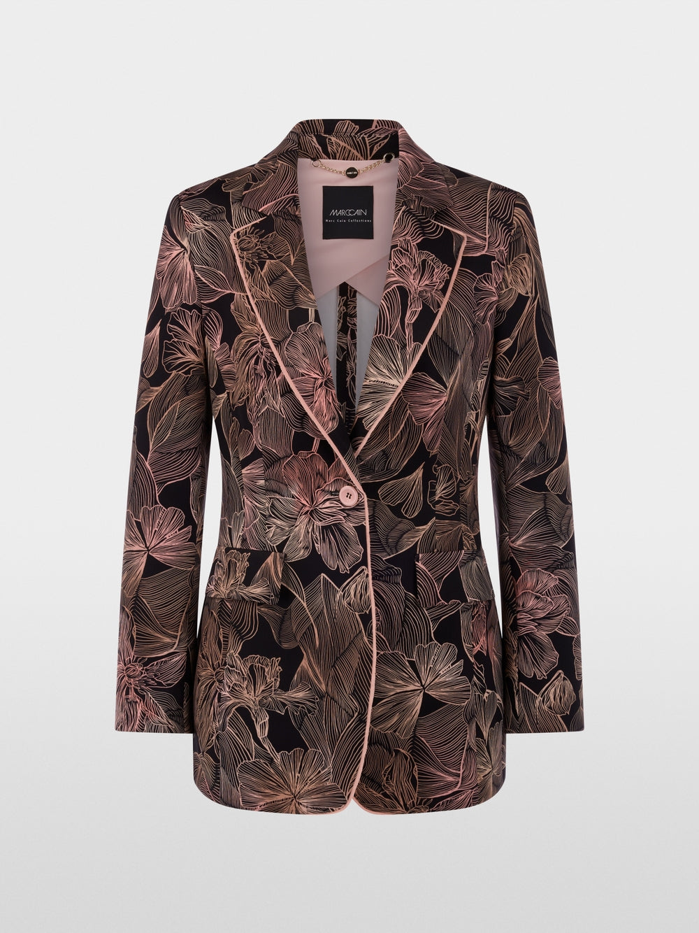 Blazer with floral print in scuba jersey