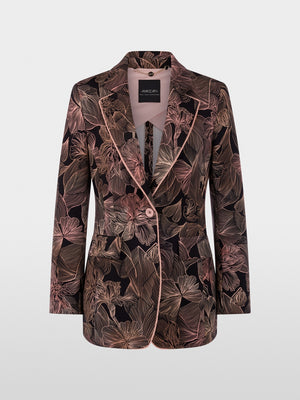 Blazer with floral print in scuba jersey