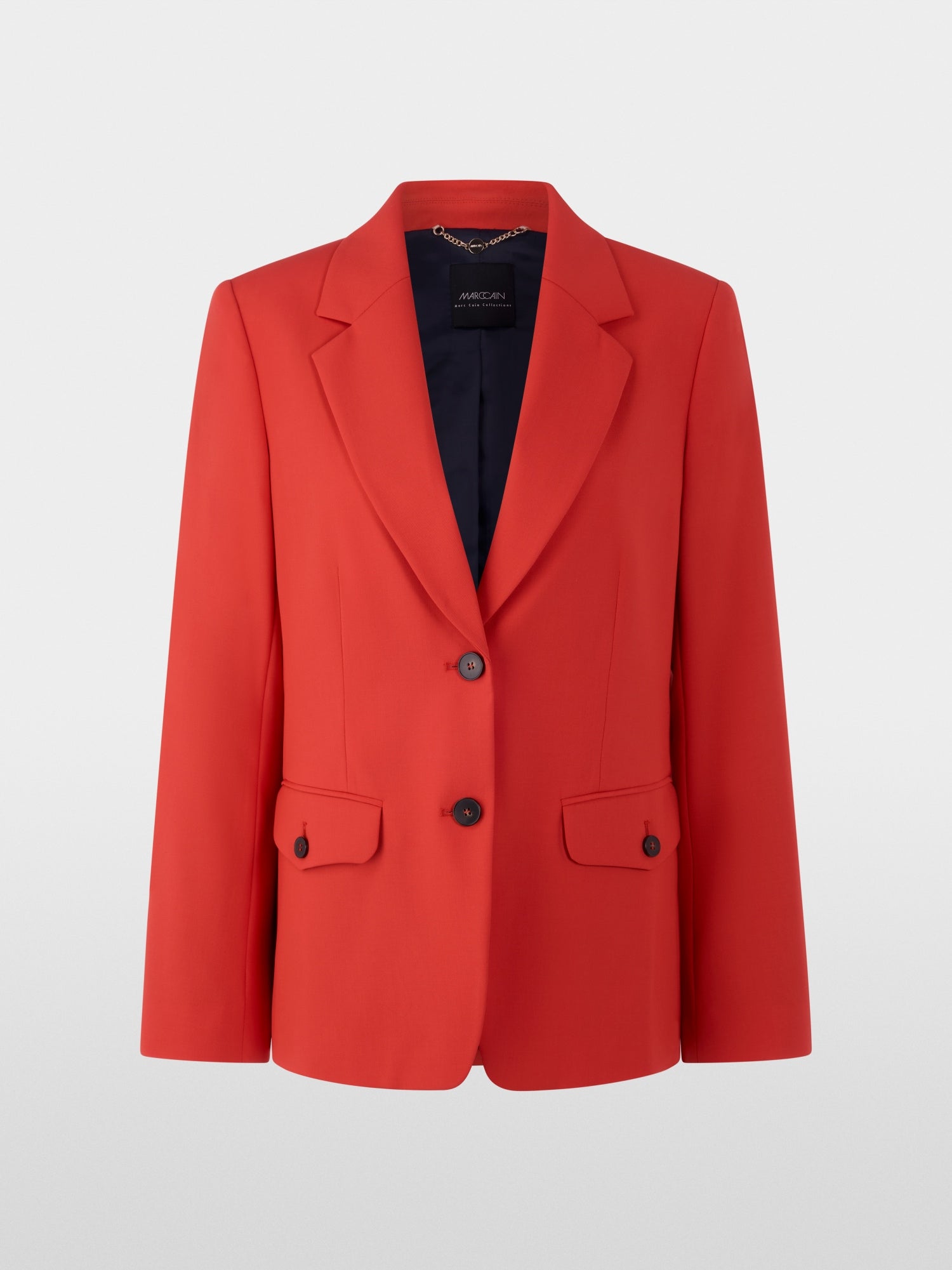 Fitted blazer with rounded hem