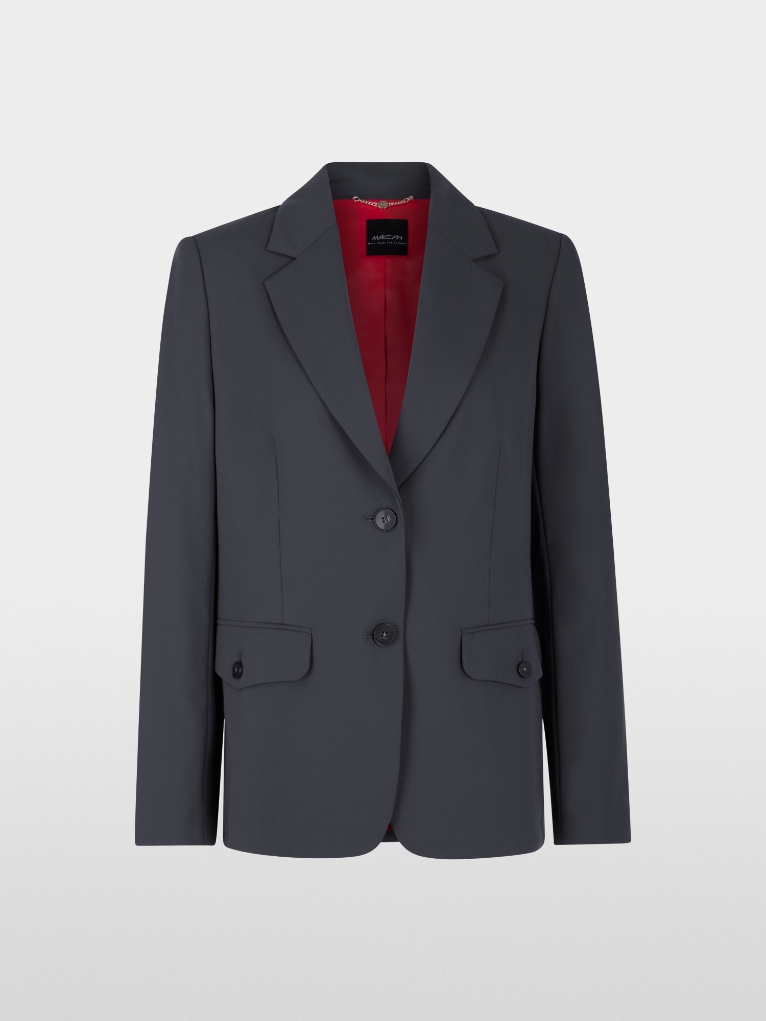 Fitted blazer with rounded hem