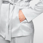 Elegant wrap blazer with waist belt