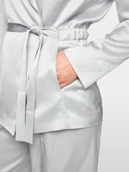 Elegant wrap blazer with waist belt