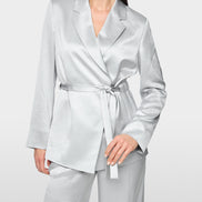Elegant wrap blazer with waist belt