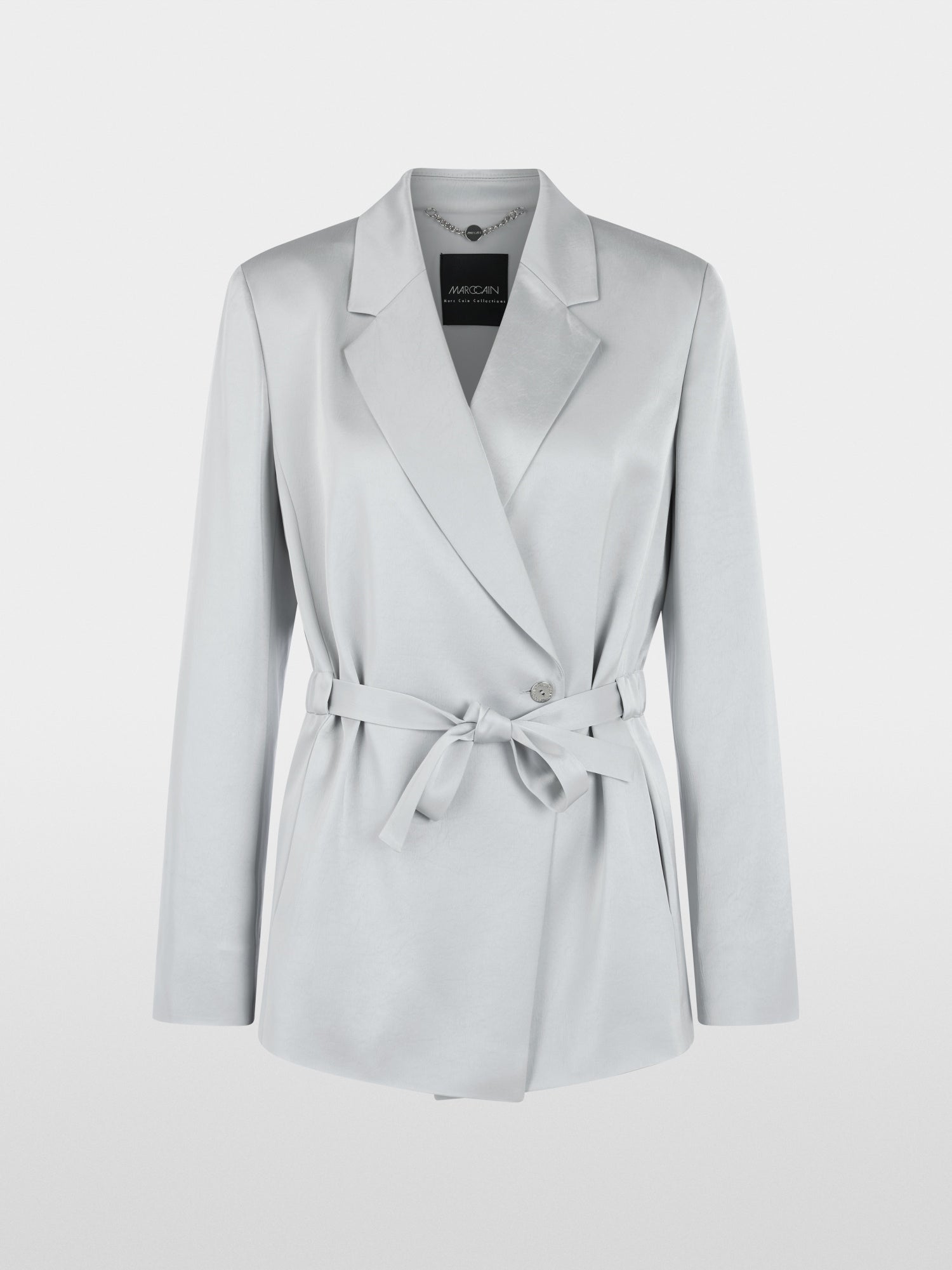 Elegant wrap blazer with waist belt