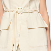 Long linen blend safari vest