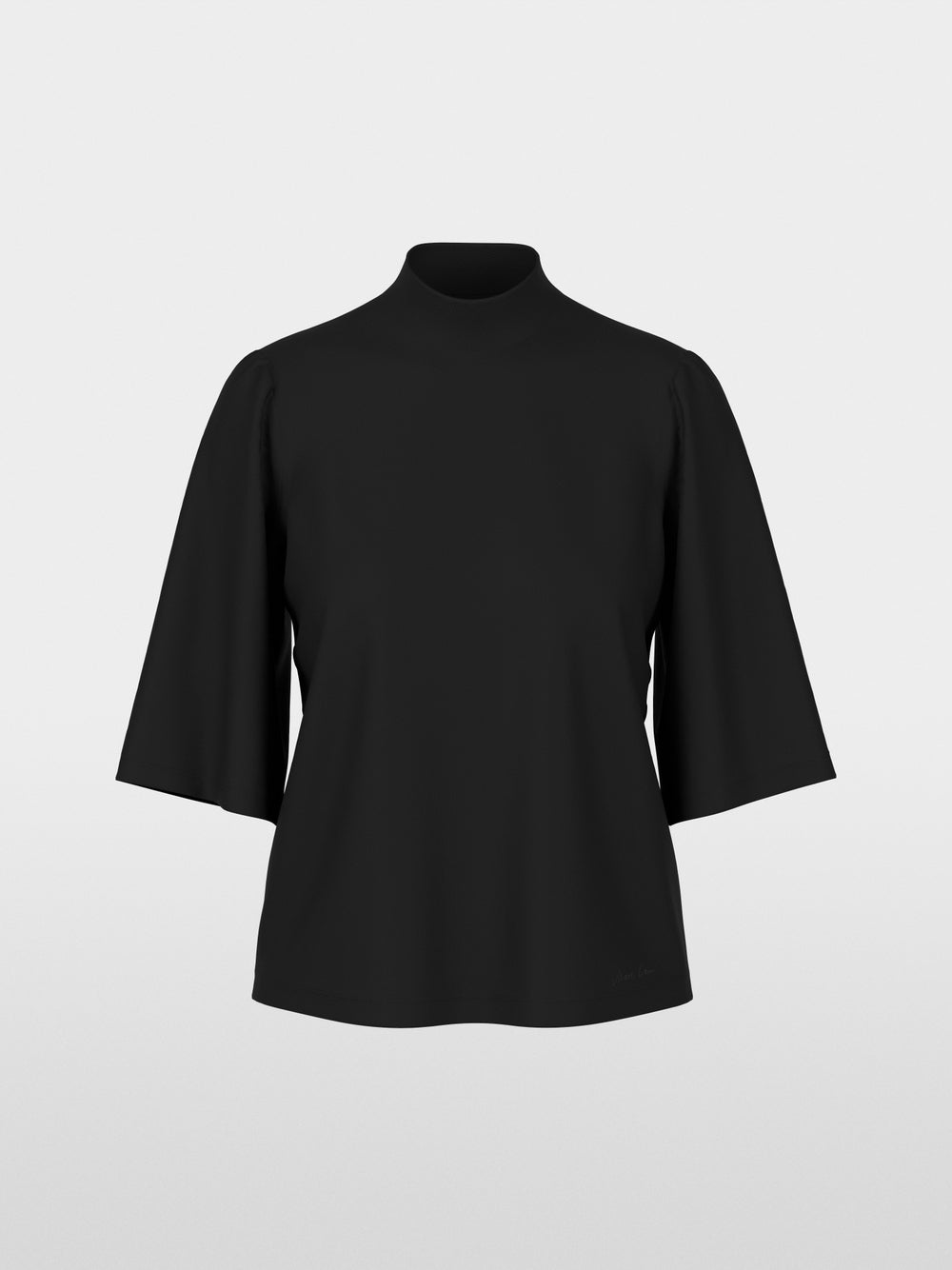 Loose-fit T-shirt with stand-up collar